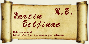 Martin Beljinac vizit kartica
